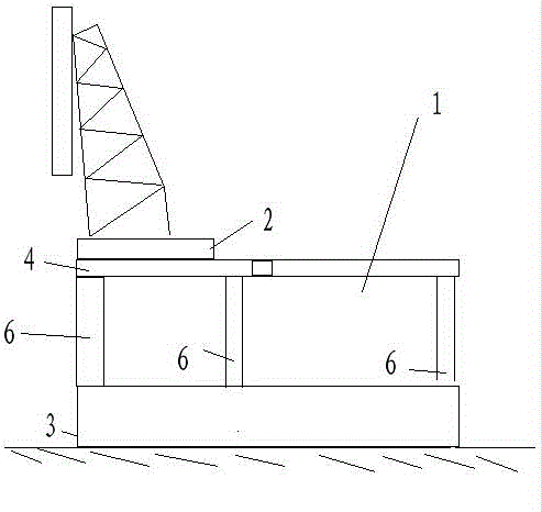 Hull of pile driving barge