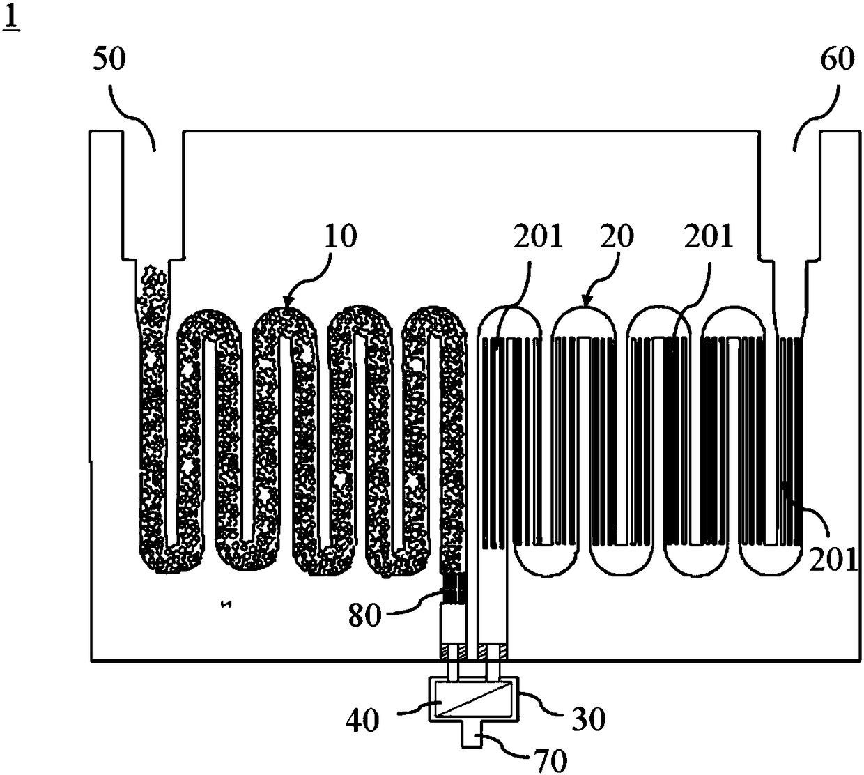 Minisized gas-chromatographic-column chip and preparation method thereof