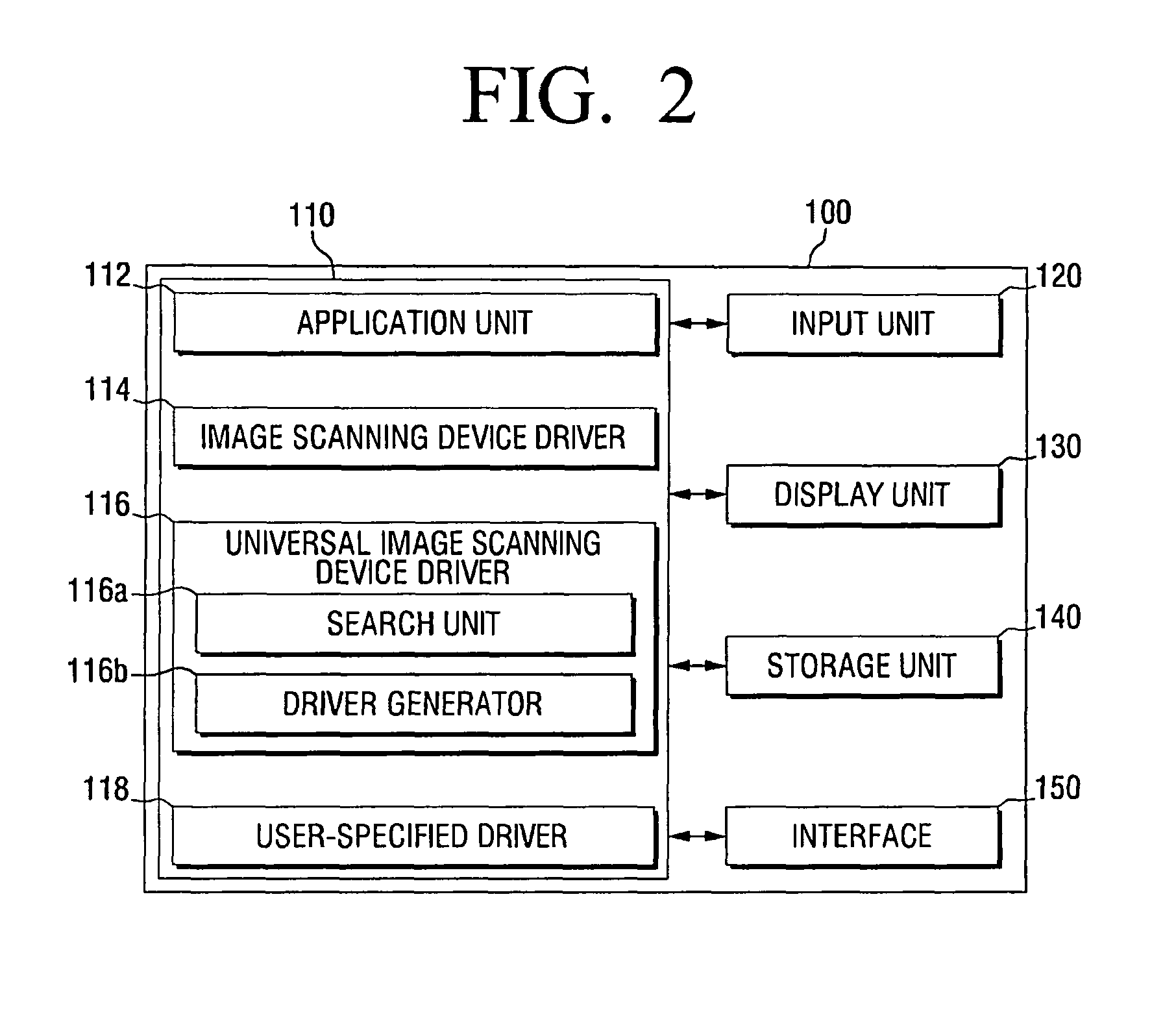 Host device with universal image scanning device driver and driver management method thereof