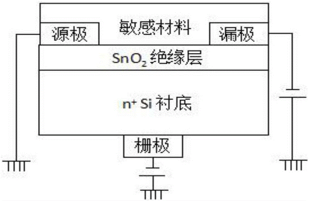 Organic thin-film transistor gas sensor and preparation method thereof