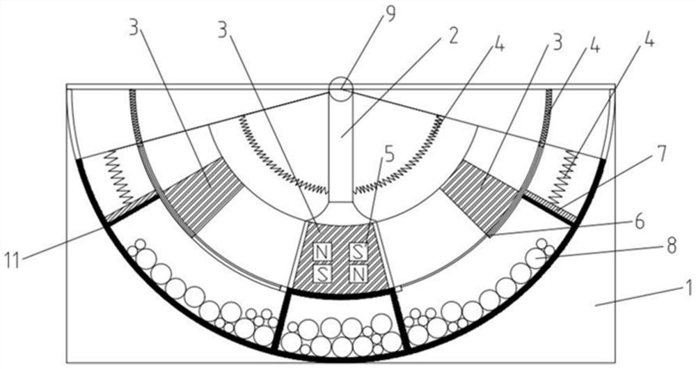 An eddy current particle inertia damper