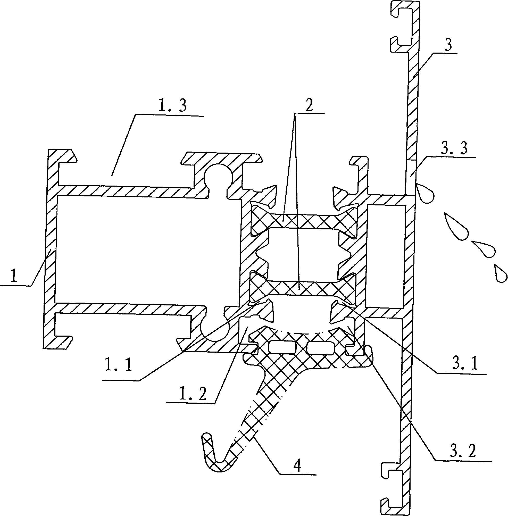 Upper window frame profile capable of being opened and inverted internally