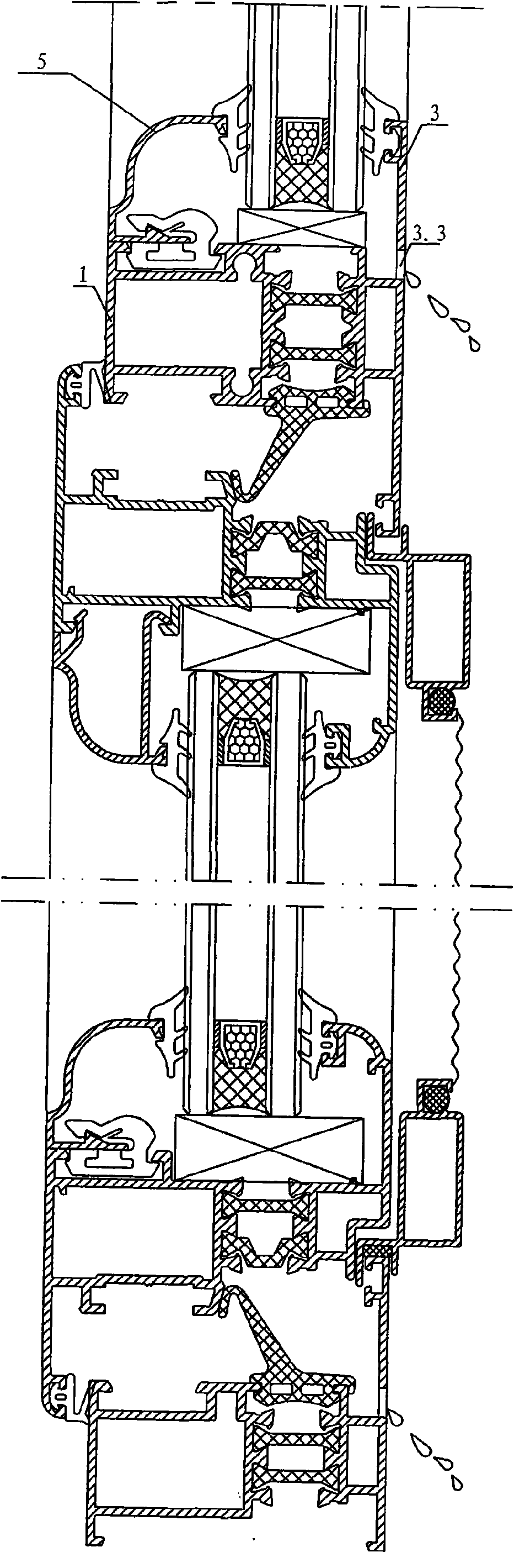 Upper window frame profile capable of being opened and inverted internally