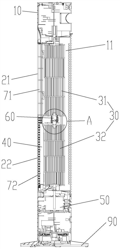 Air outlet device and tower fan