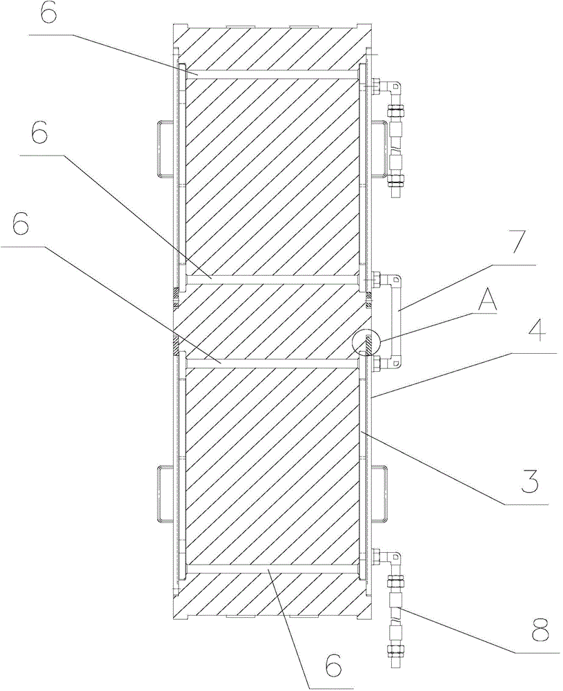 Rolling machine bearing seat with cooling system