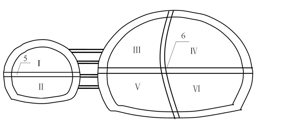 Excavation construction method for unsymmetrical small-space tunnel