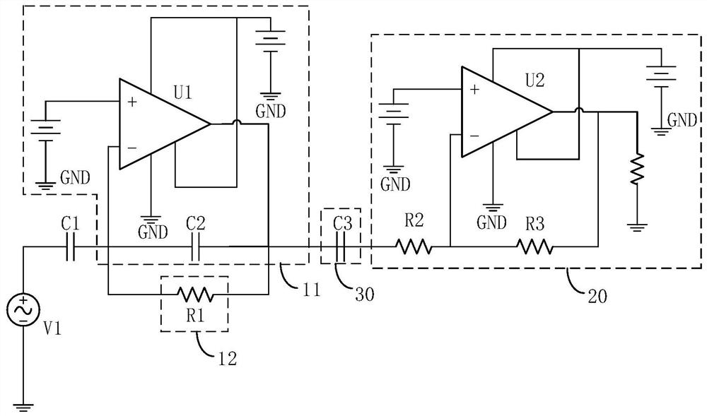 Power frequency interference resistant receiving circuit and capacitance pen