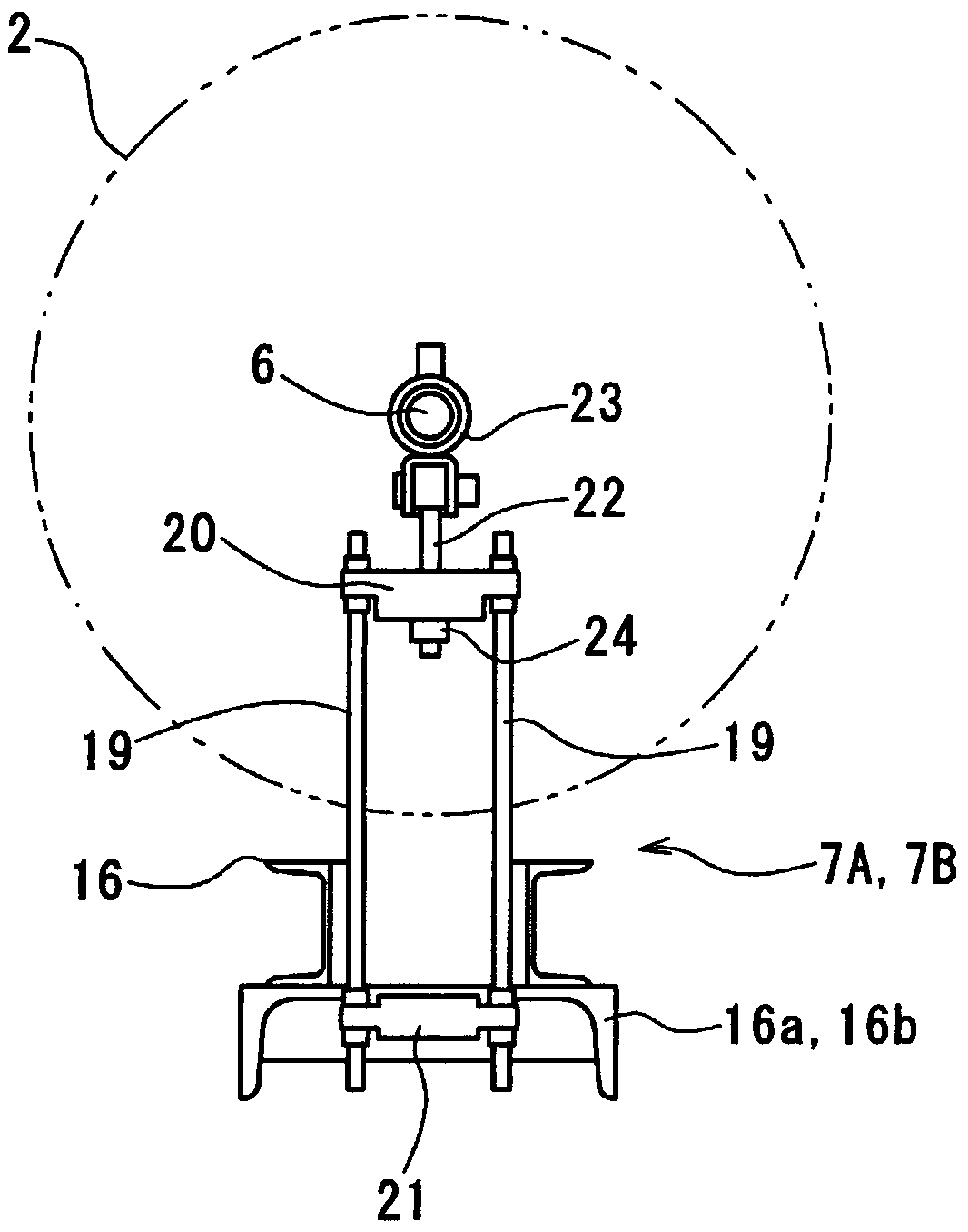 Tire load application device and tire inspection device