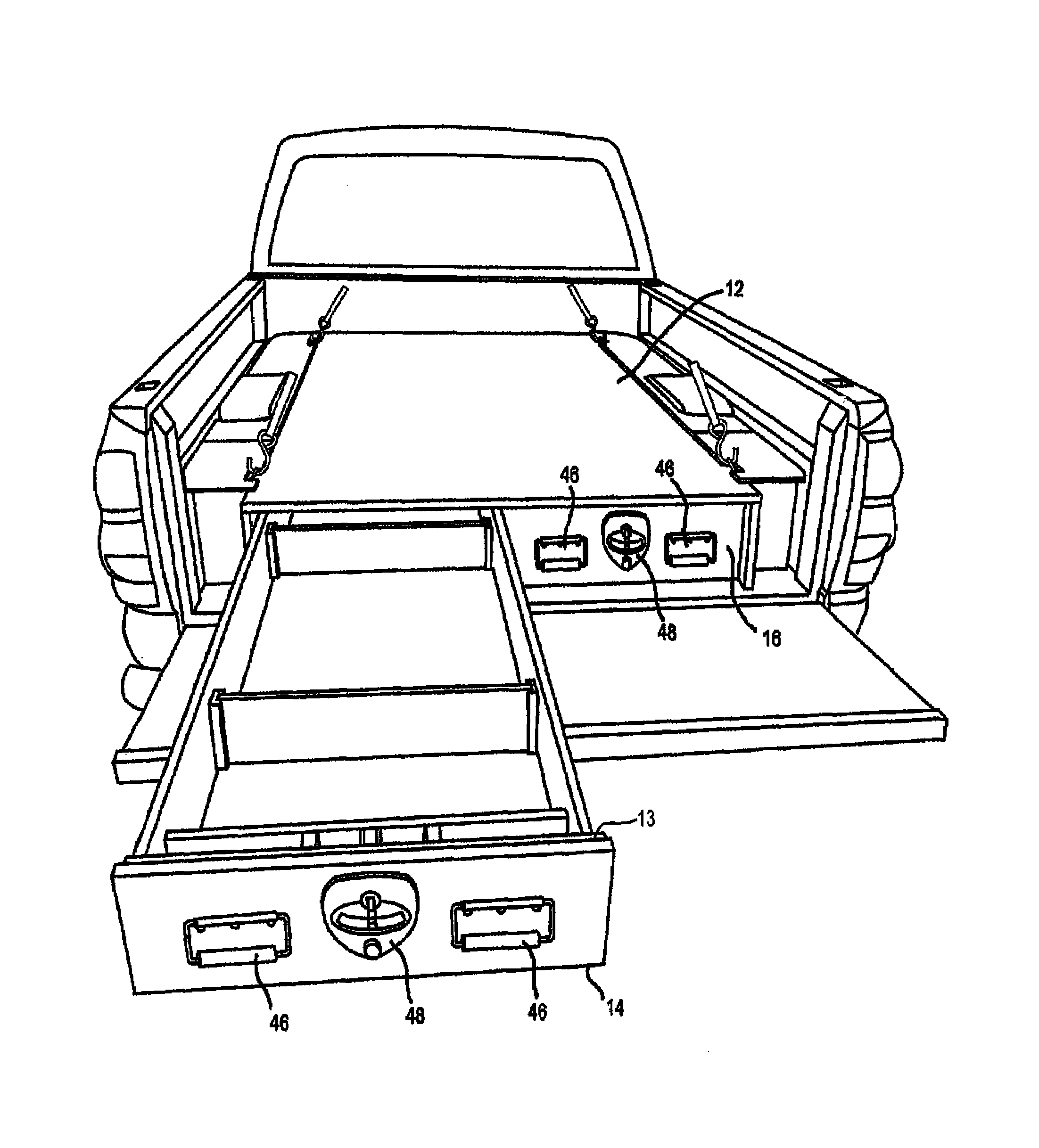 Water-resistant storage system for pickup trucks and utility vehicles