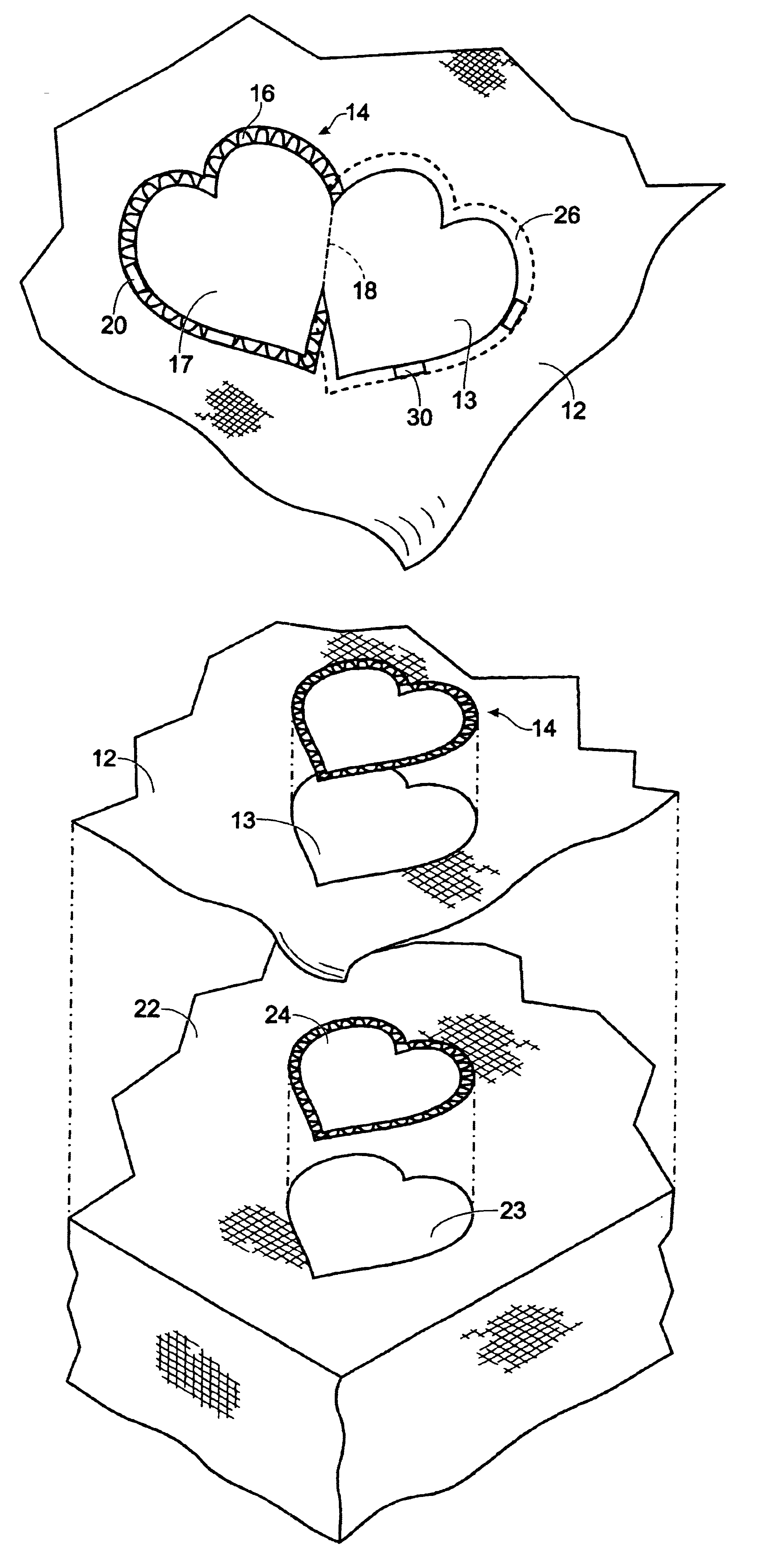 Bedding with multiple overlays and openings