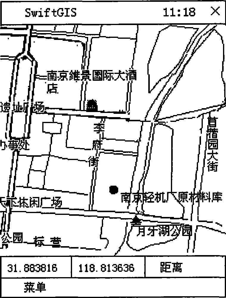 Method for imbedding business service module in movable geographic information system