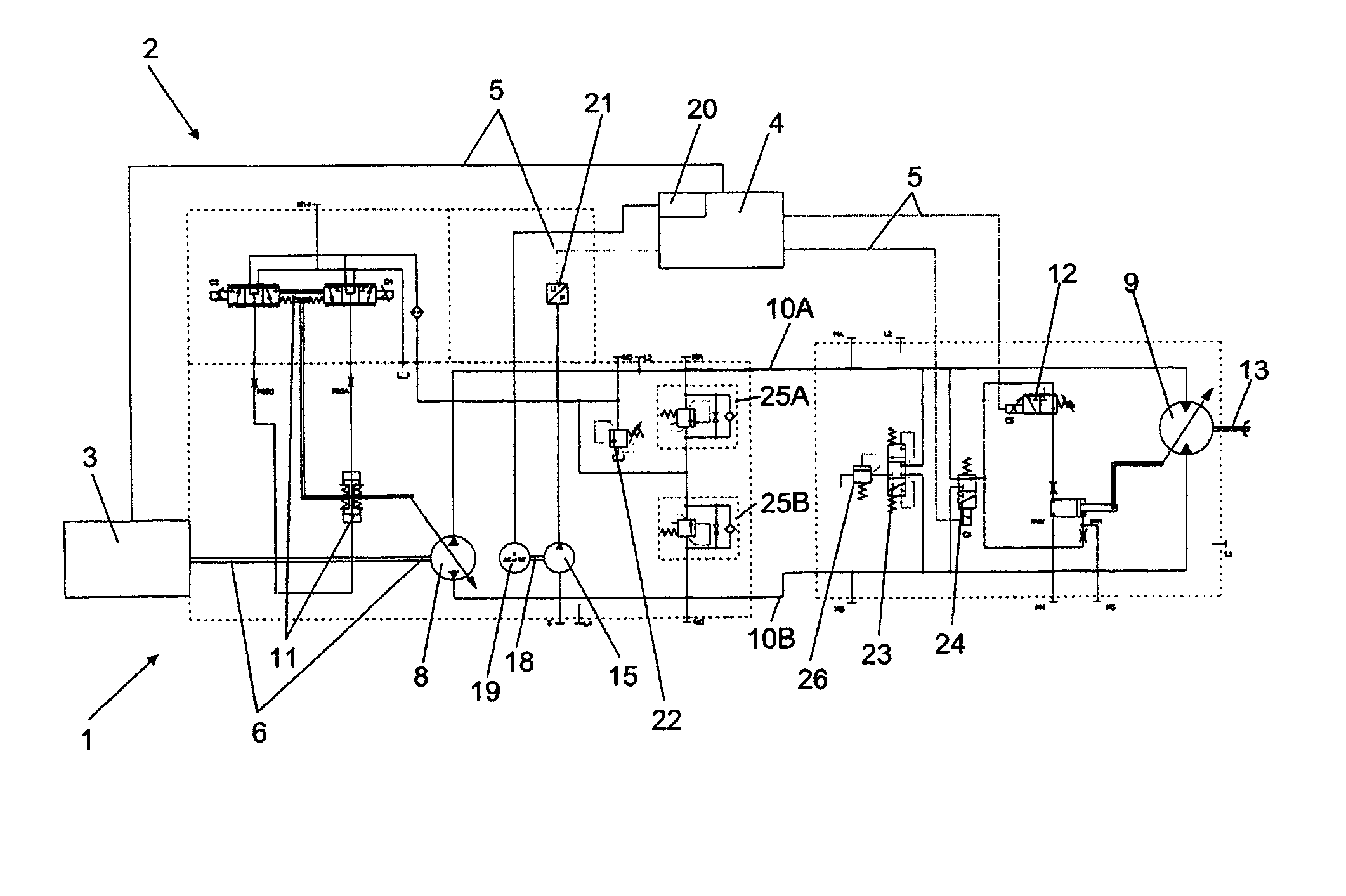 Hydraulic drive with an independent charge pump