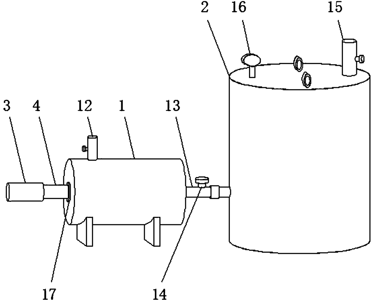 Biogas supercharging device