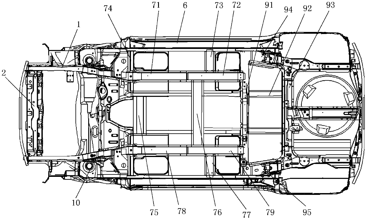 A kind of anti-bending structure of body-in-white and its arrangement method