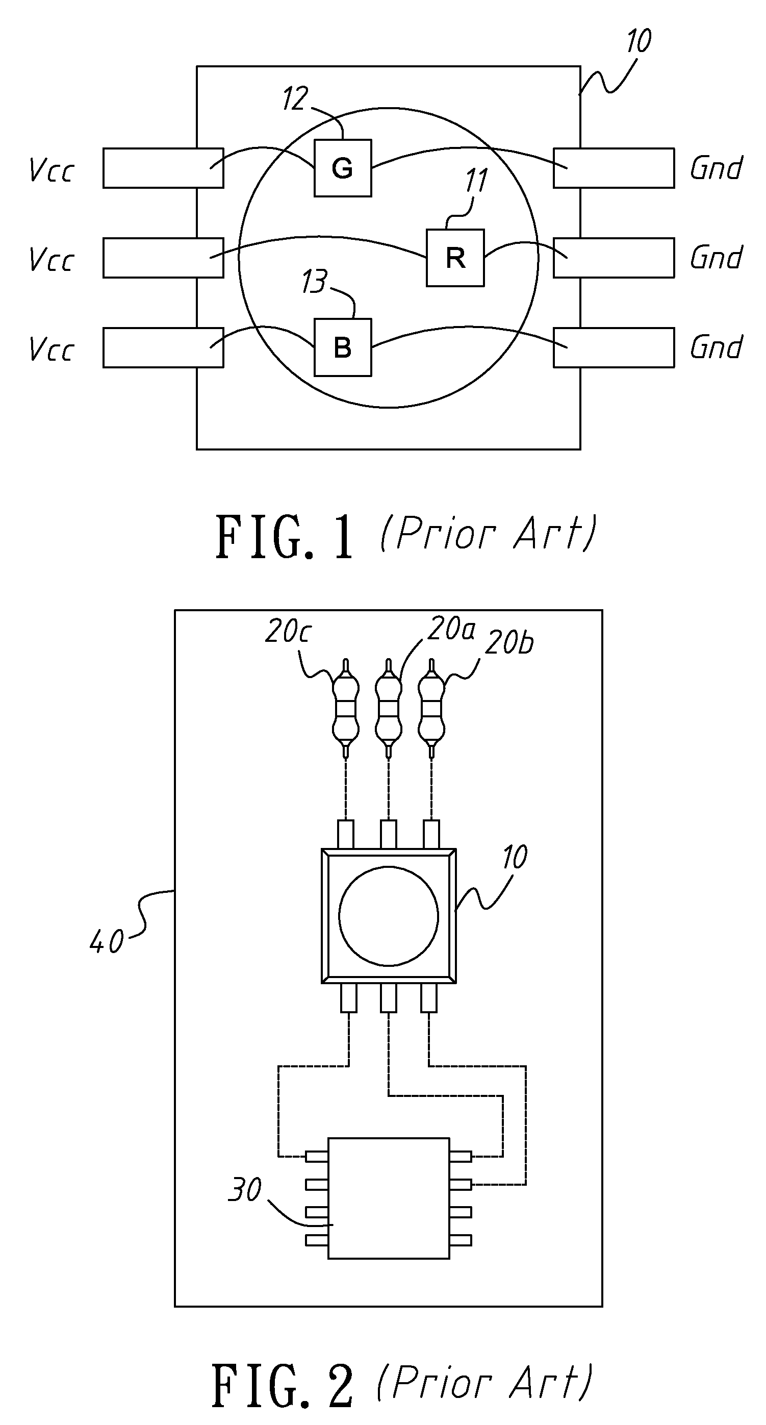 Single full-color LED with driving mechanism