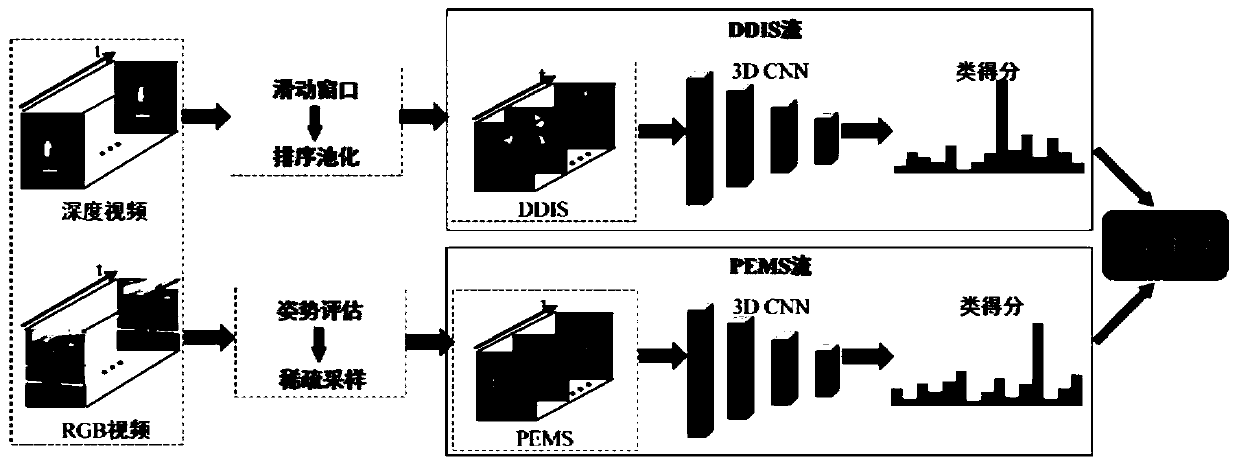 Video human body behavior recognition method and system based on multi-mode double-flow 3D network