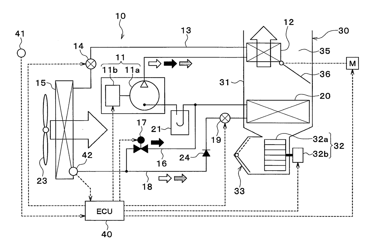 Air conditioning device for vehicle