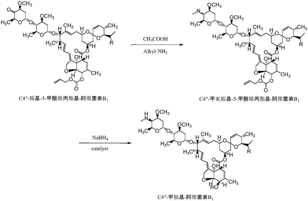 Method for continuously preparing emamectin benzoate and intermediate thereof