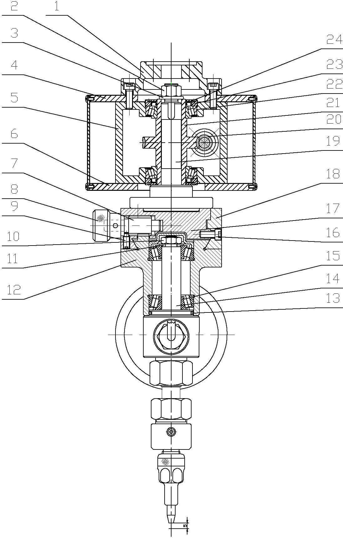 Adjustable Bevel Cutting Control Mechanism for Waterjet Cutting Equipment