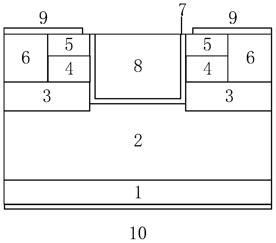 Silicon carbide semi-accumulation type channel MOSFET device and preparation method thereof