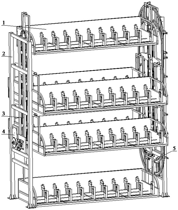 A three-dimensional parking device for bicycles