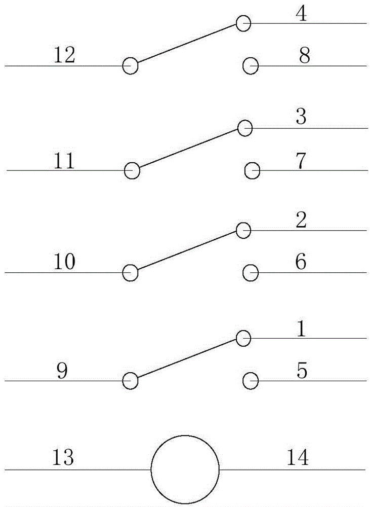 Switching circuit applied to contact resistance testing equipment of electromagnetic relay