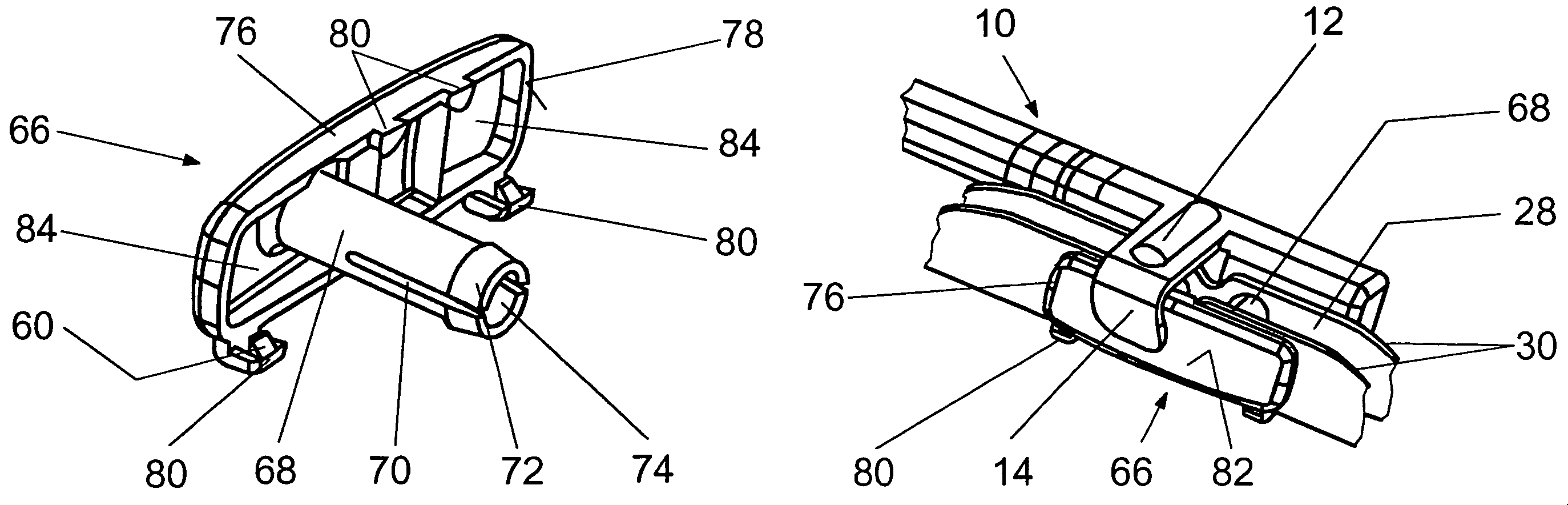 Adapter hingedly connecting a wiper blade to a wiper arm