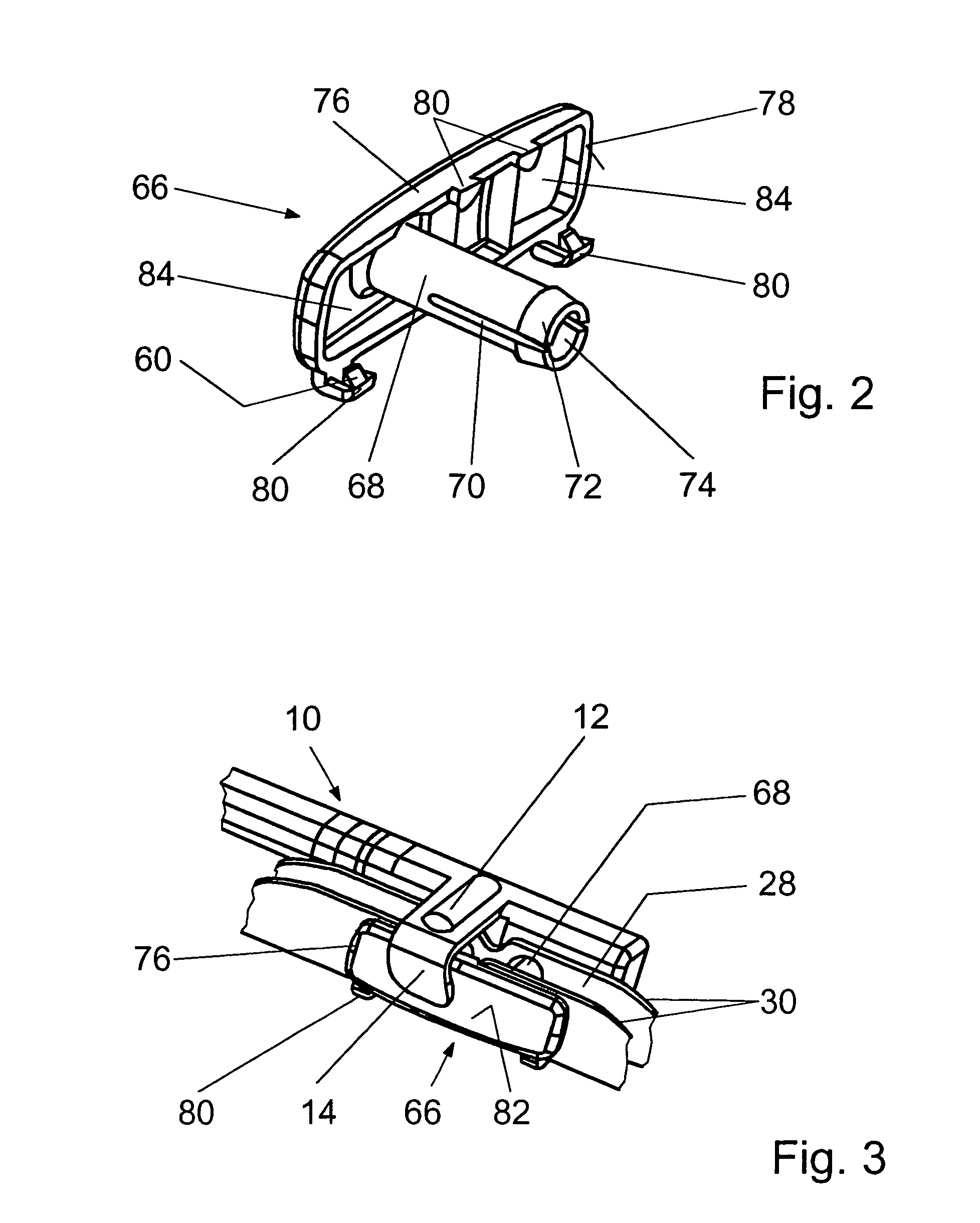 Adapter hingedly connecting a wiper blade to a wiper arm