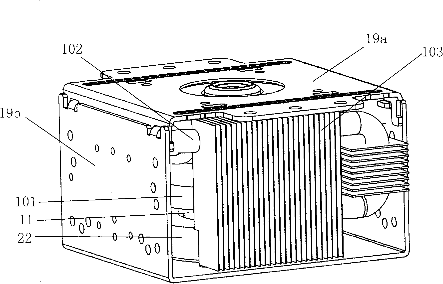 Radiating structure of magnetron