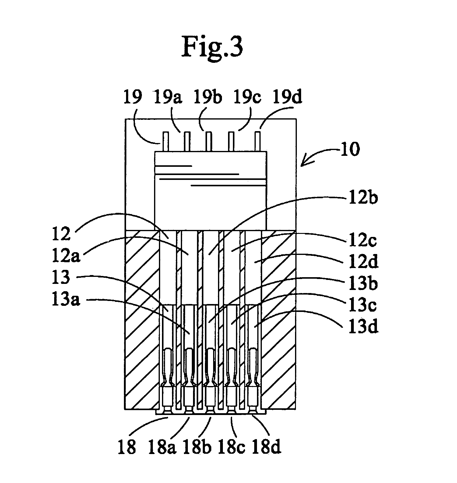 Extruded connector without channel insulating layer