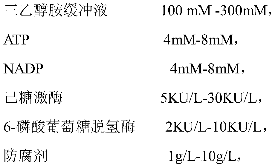 Freeze-drying concentrated glucose detection reagent microsphere and preparation method thereof