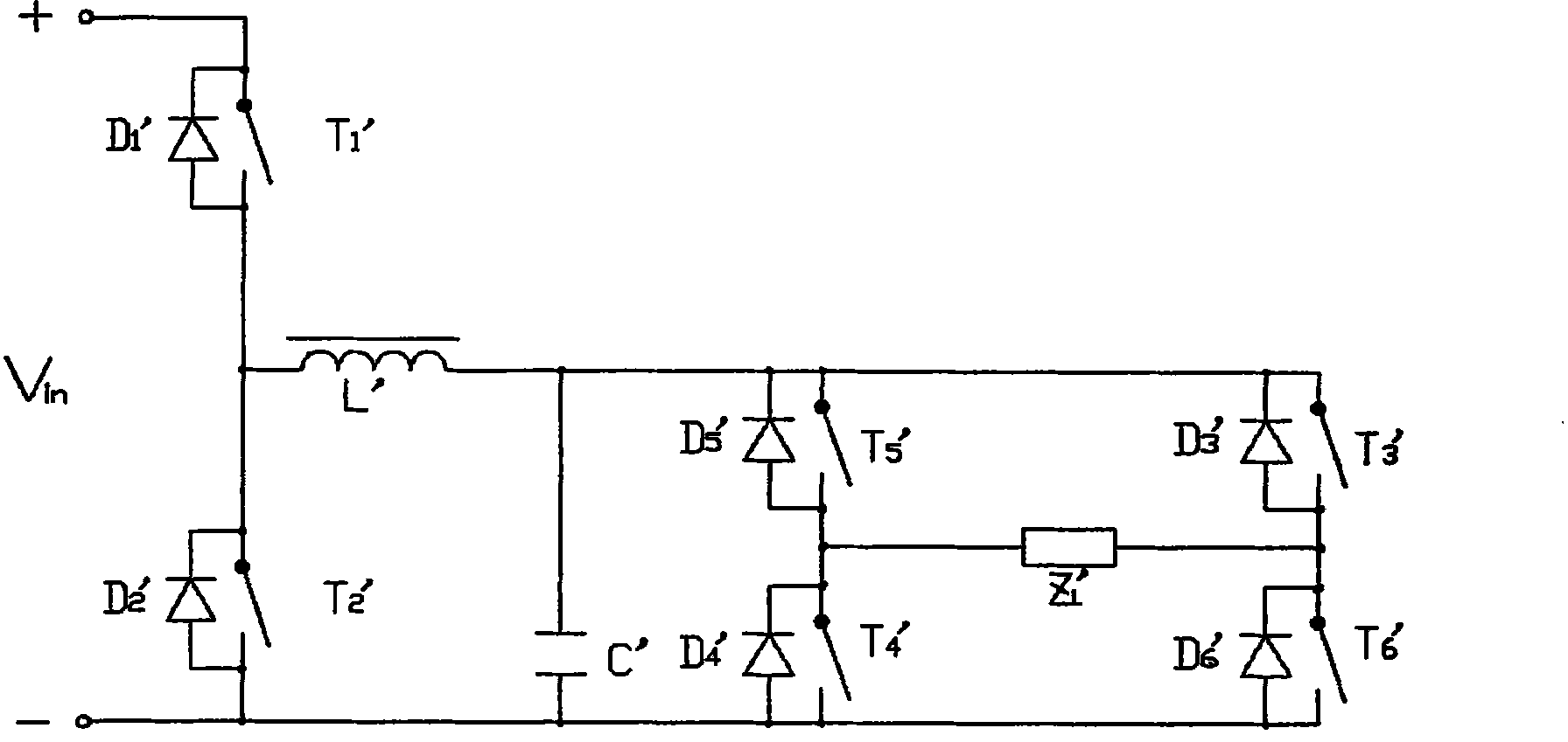 Soft switch resonance type DC-AC inverter circuit