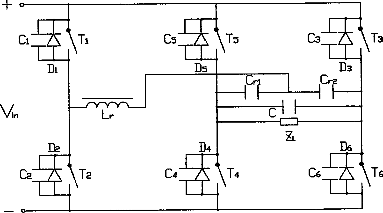 Soft switch resonance type DC-AC inverter circuit