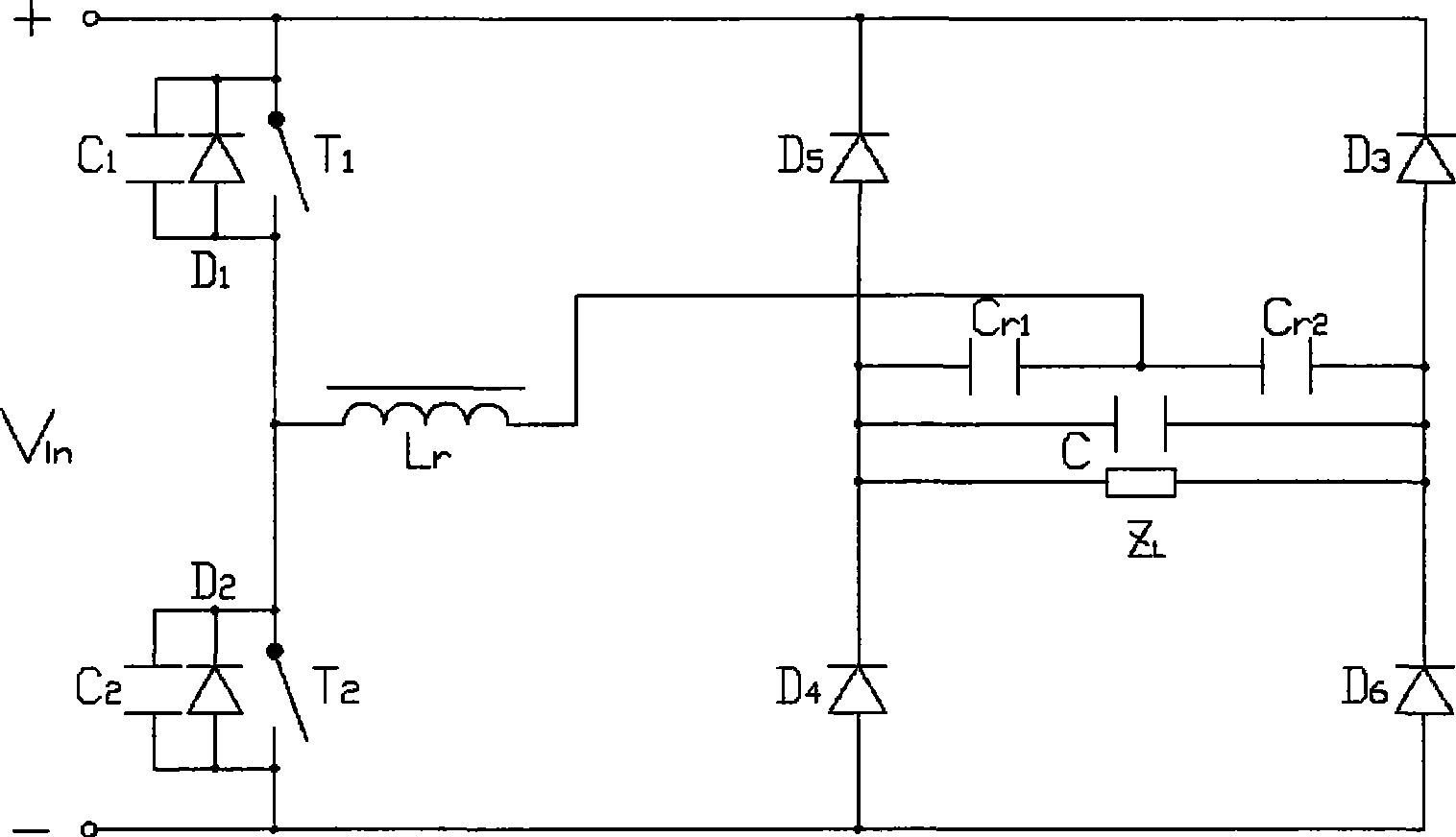 Soft switch resonance type DC-AC inverter circuit