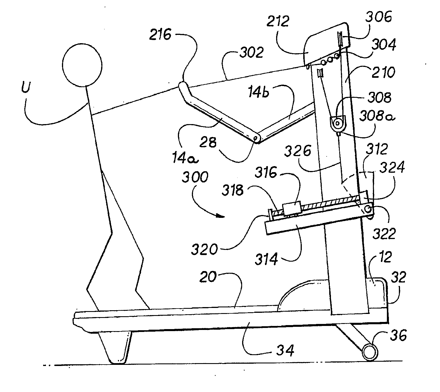 Dual direction exercise treadmill with moment arm resistance