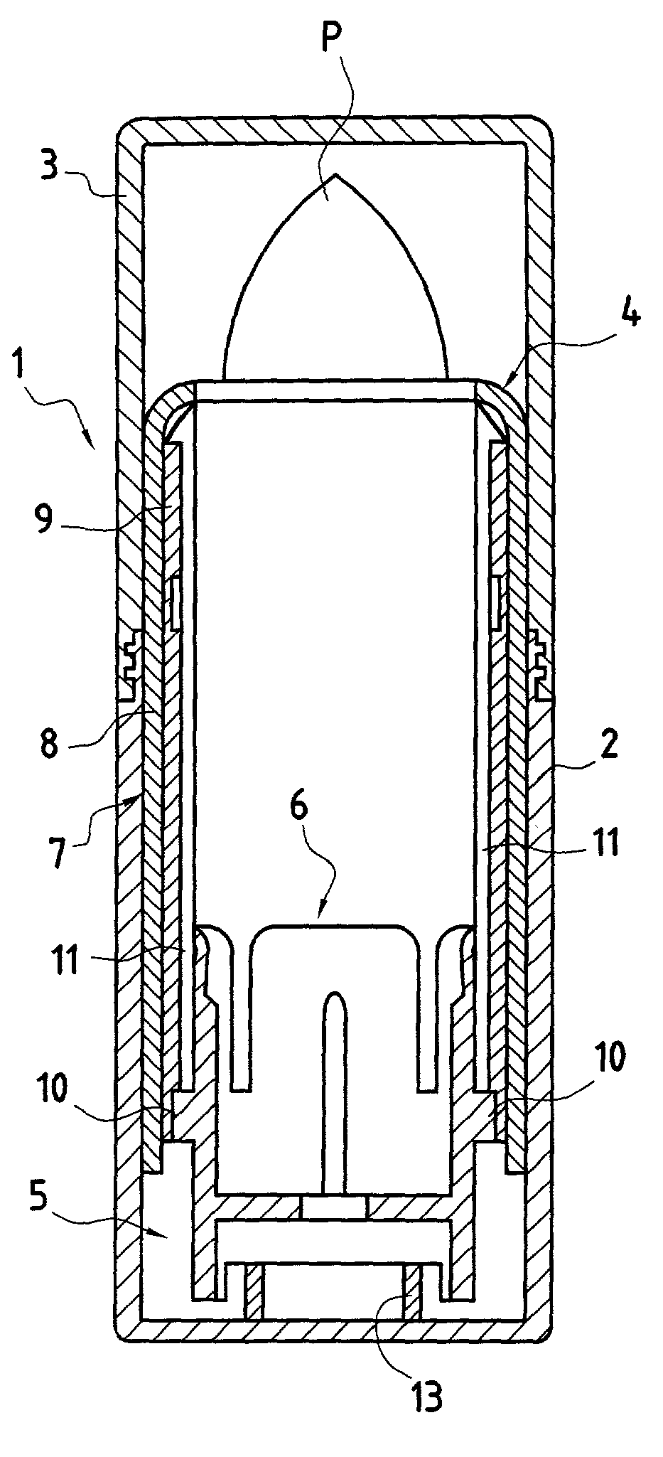 Device for packaging and applying a cosmetic or care product