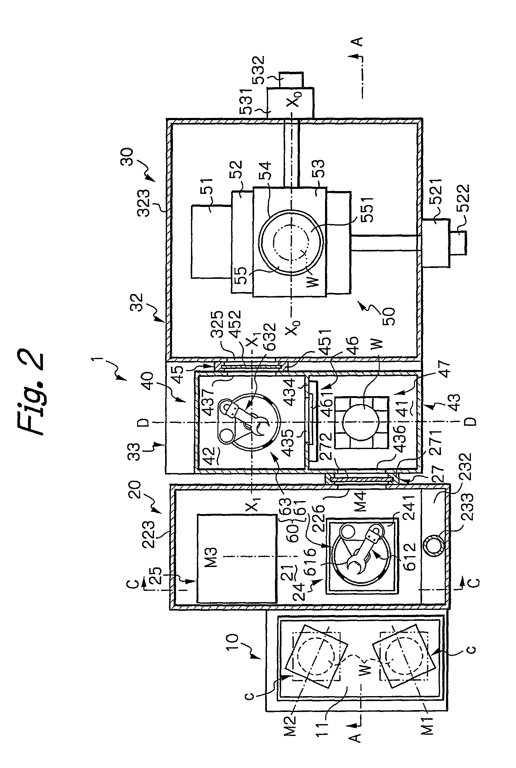 Inspection system by charged particle beam and method of manufacturing devices using the system