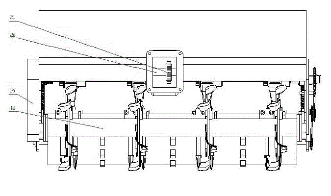 Rape minimum-tillage fertilization seed drill matched with walking tractor