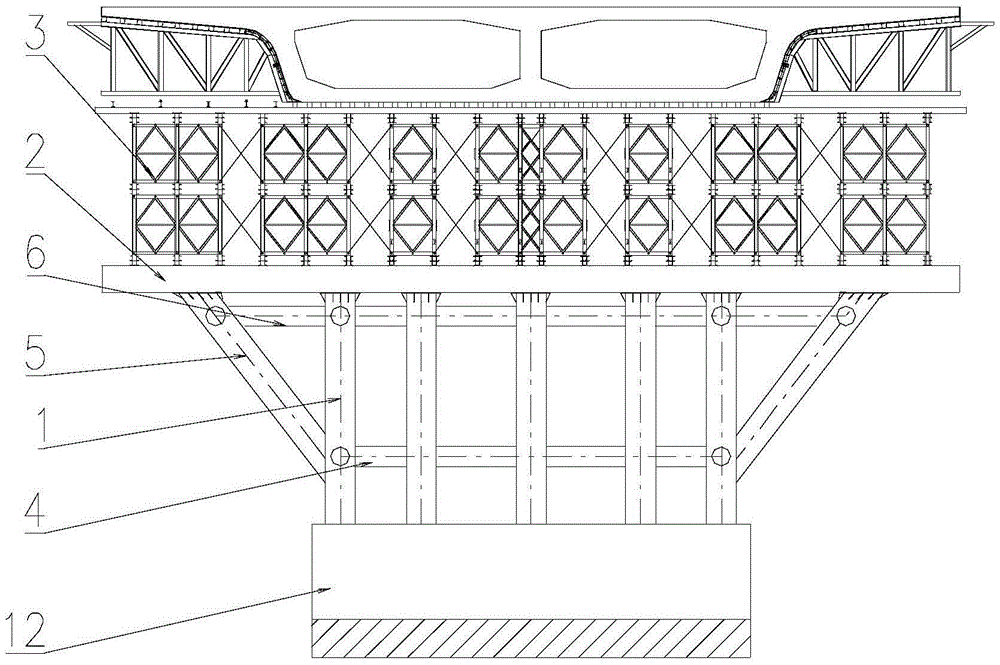 Spanning type bailey beam bracket and construction method thereof