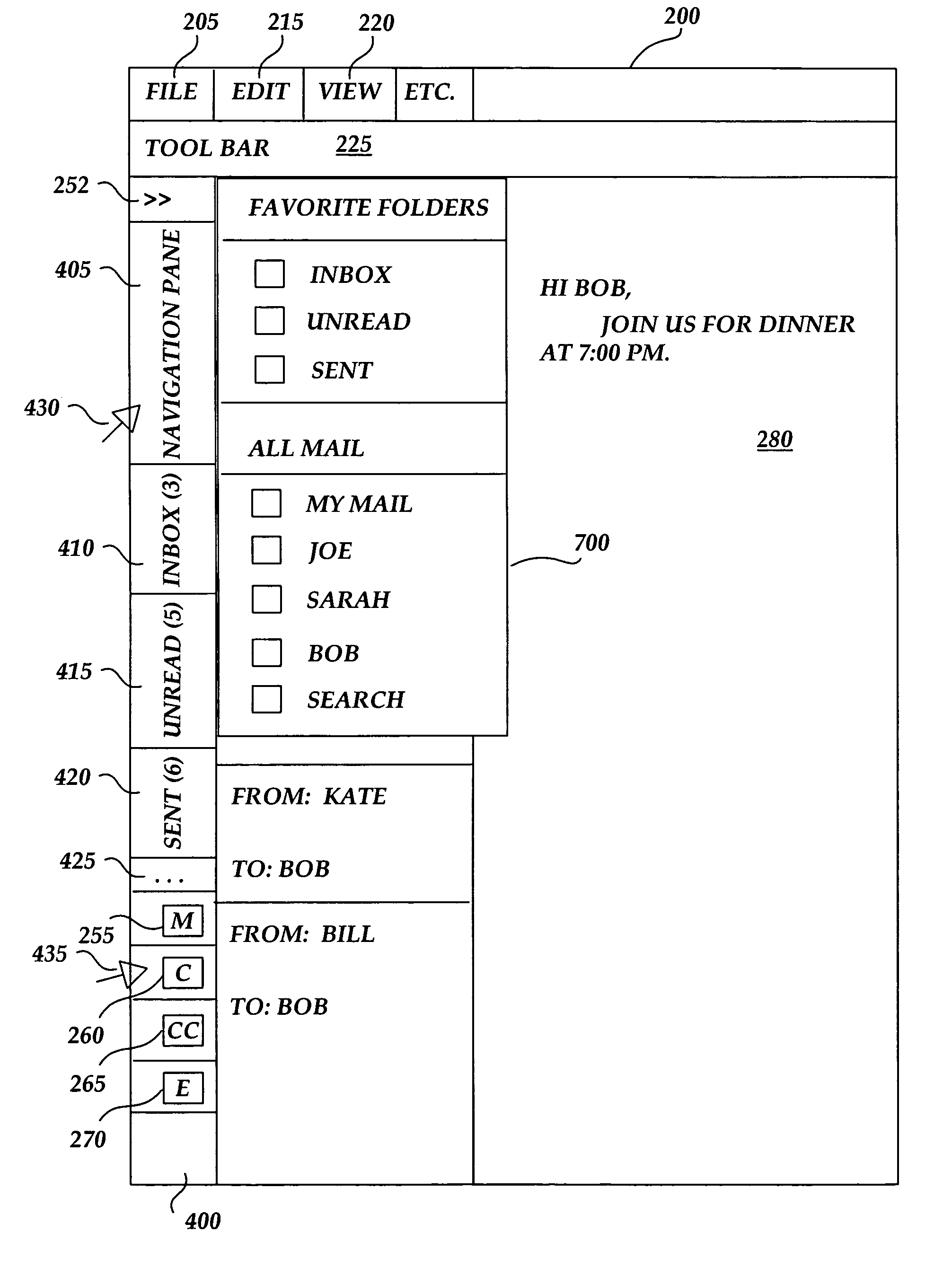 Narrow mode navigation pane