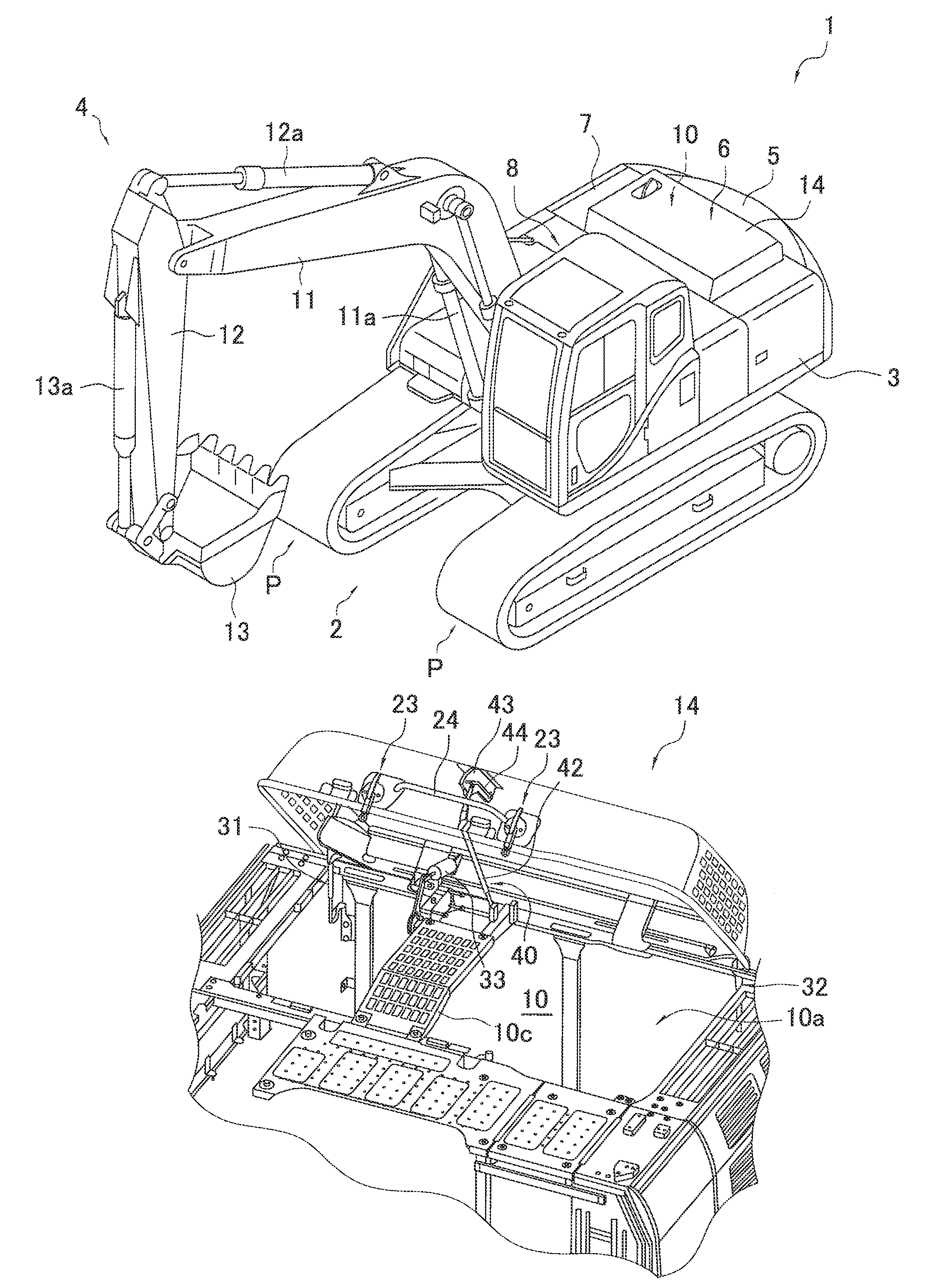 Engine hood for construction machine