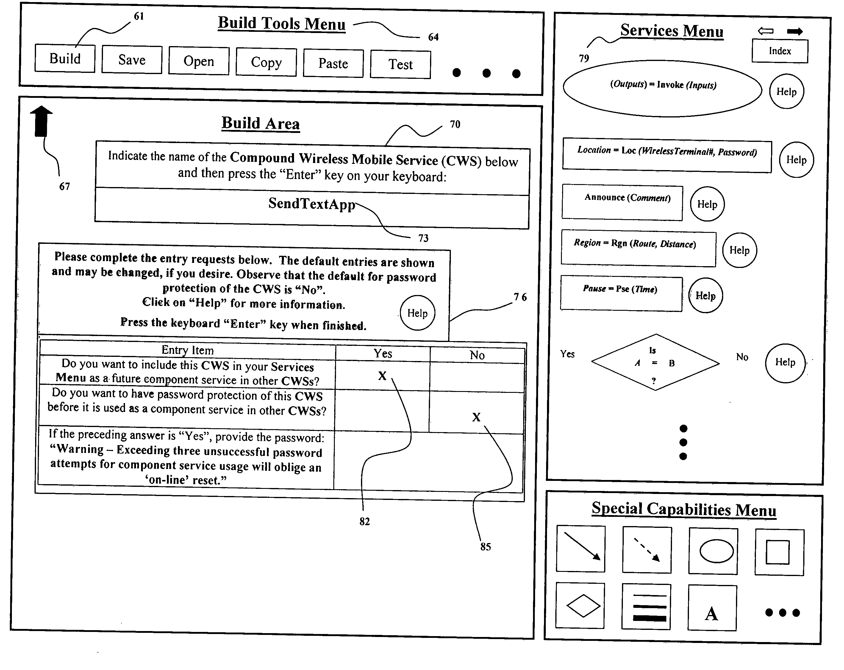 Application of the invoke facility service to restrict invocation of compound wireless mobile communication services