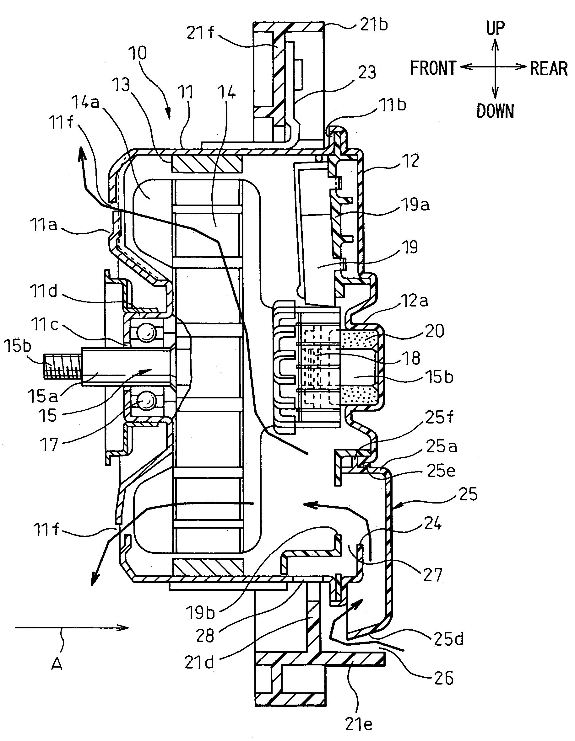 Electric fan for vehicle use