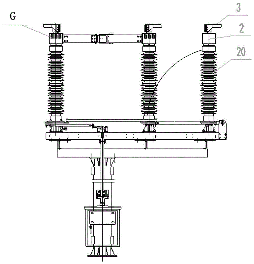 High-voltage isolation switch having ice melting short circuit and normal function switching, and switching method