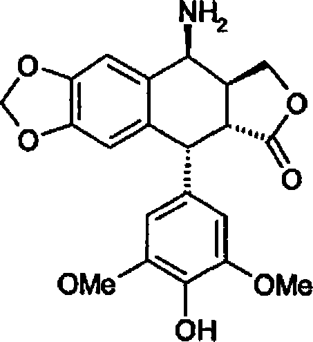 Method for preparing 4beta;-amino-4'-demethyl-4-desoxypodophyllotoxin