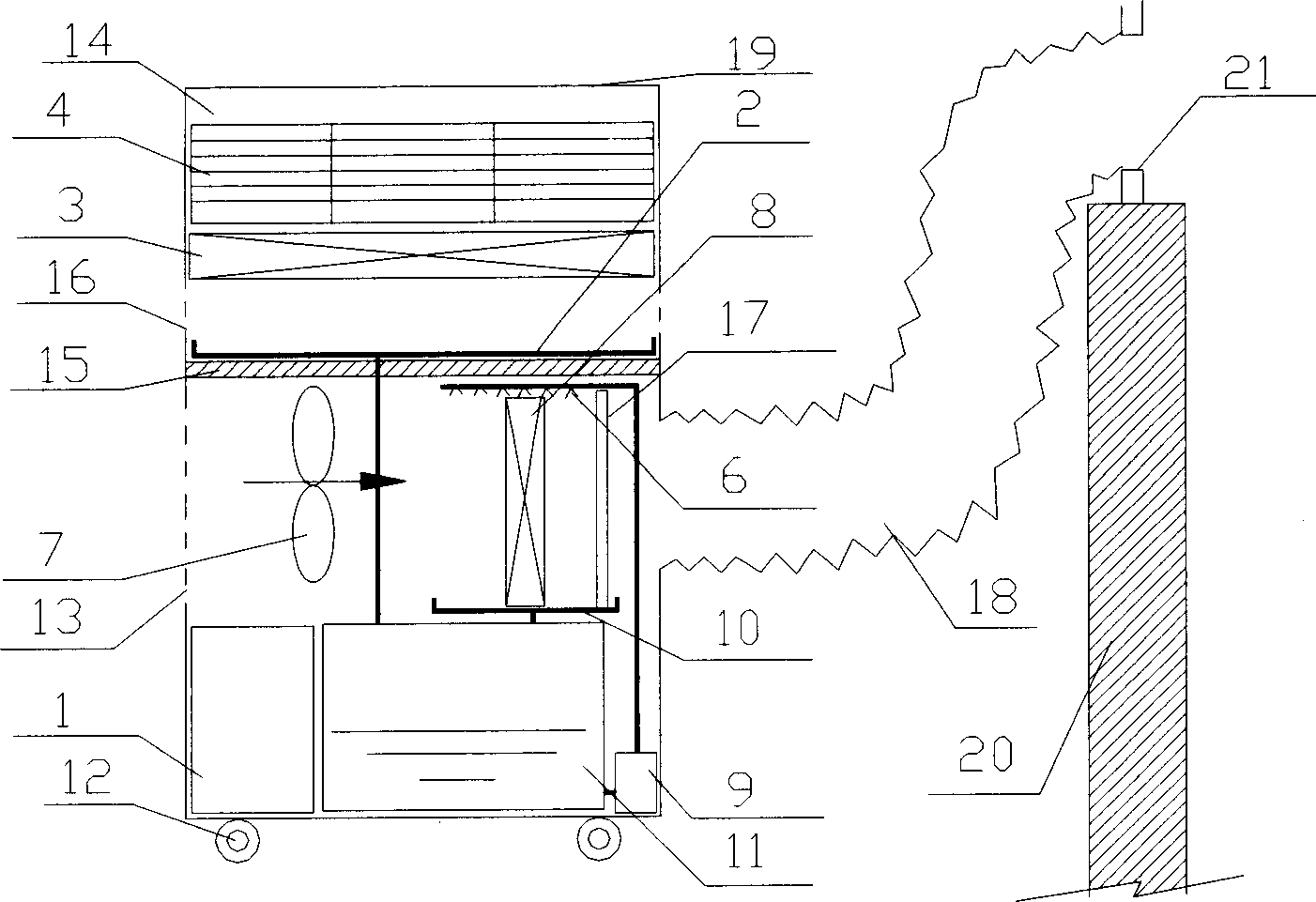 Movable household air conditioner