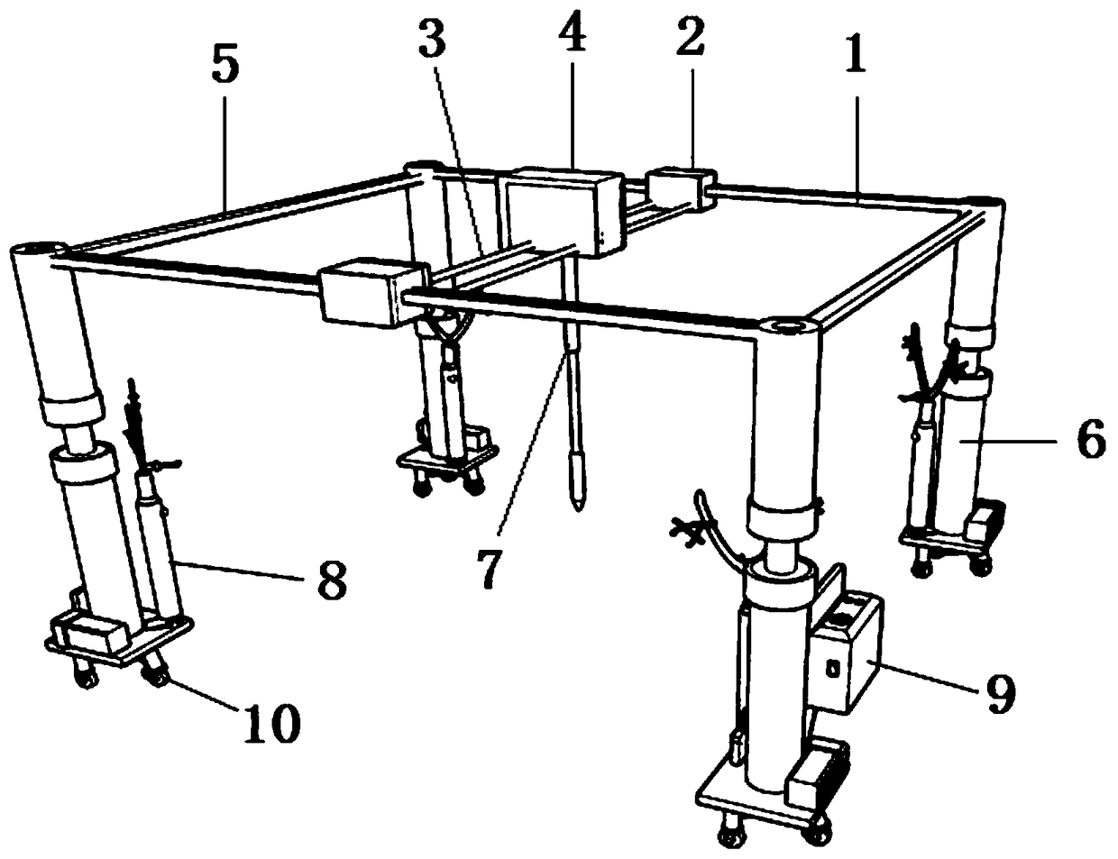 Full-automatic vibrating device for conductive concrete specimens