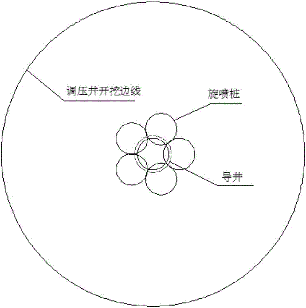 Excavating construction method for surge shaft in gravel and sandy soil layer