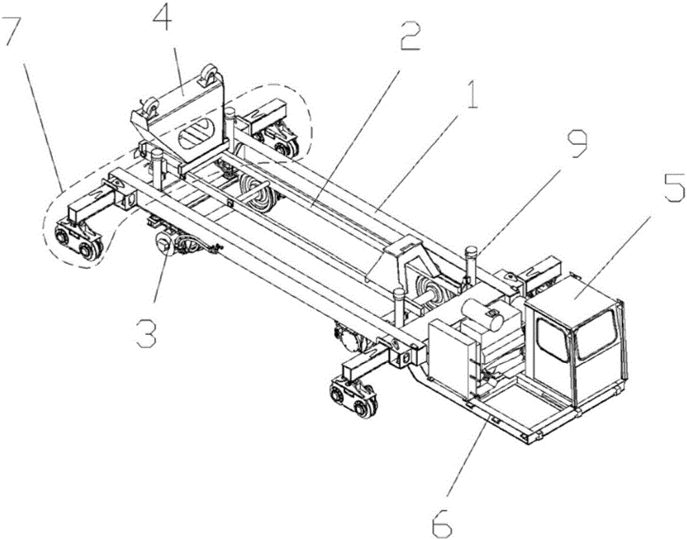 Track construction vehicle frame