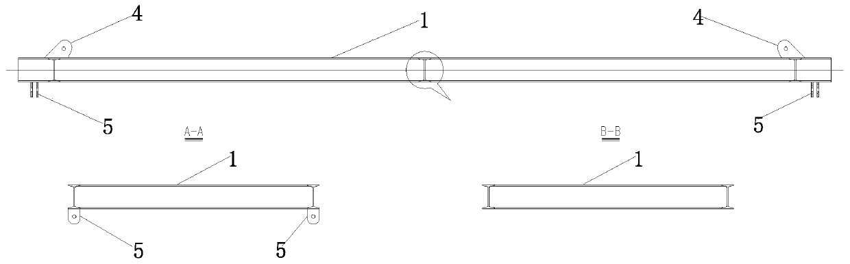 Cable bent tower box type steel anchor beam and construction method